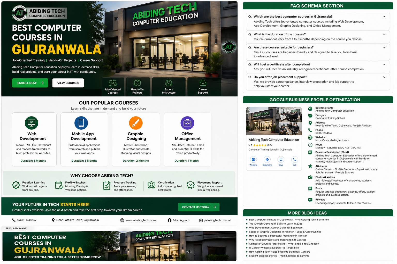 Best Computer Courses in Gujranwala – Job-Oriented Training at Abiding Tech