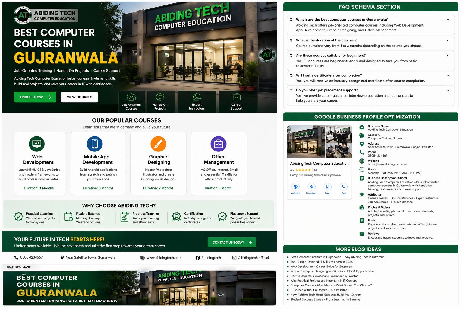Best Computer Courses in Gujranwala – Job-Oriented Training at Abiding Tech